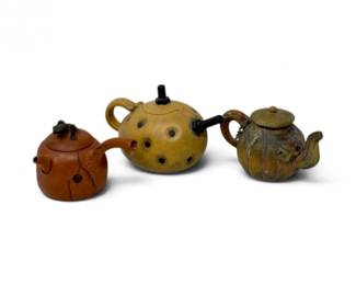 147 HandcraftedPotteryTeapotCollectionLizardPotatoPumpkin