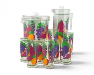 179 VintageStotterFruitAcrylicDrinkwarePitcherIceBucket8Cups