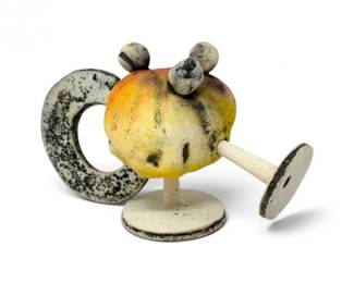 64 OriginalHandmadePaintedPotteryAbstractSculpturewDualBases
