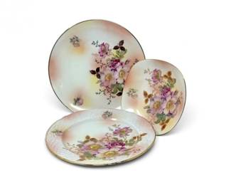287 VintageSchumannArzbergRoyalCrownDerbyWildRoseFloralPlates