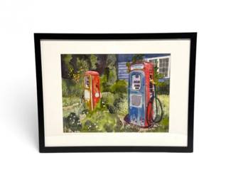154 DArcyHeiberLastChanceforGasSignedGicleWatercolorPrint