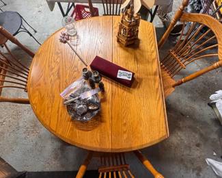 drop leaf oak table and chairs
