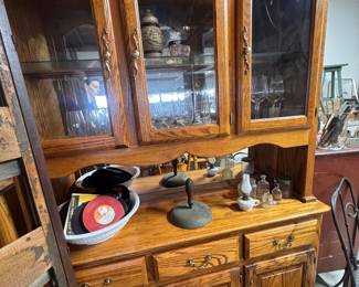 solid oak china cabinet