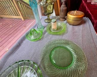 Uranium glass green depression glass