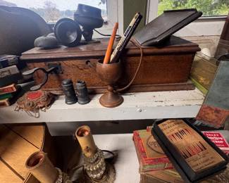 antique oak telephone