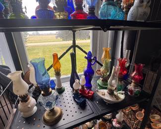 Vintage little to big oil lamps