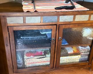 large stained tv cabinet