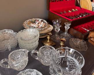 antique clear depression glass