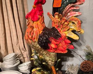 #36. Pottery painted rooster 1970’s