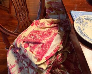 Red toile covers with chairs included