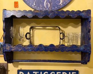 #46. $80 Greek blue shelf 32x8x22
