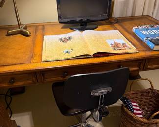 #50. $200 Office desk leather style insert. 66x32x30