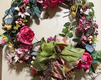 Wreath with pink flowers $60