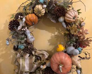 wreath with pumpkins $60