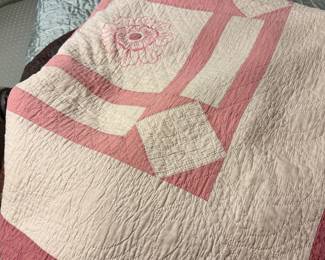 #69. $180 each Art deco pink quilts , very good condition