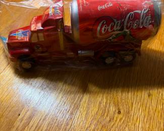 Coca-Cola can tractor trailer toy truck
