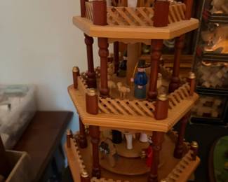 German style wooden Christmas pyramid with figures