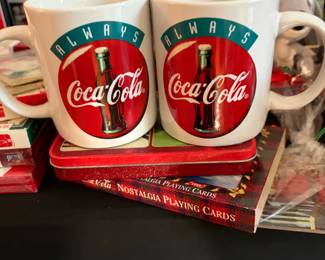 Always Coca-Cola mugs with nostalgia playing cards