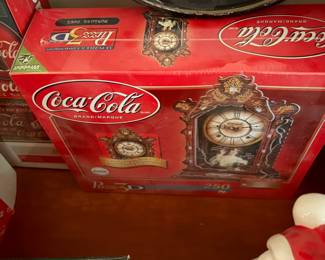 Coca-Cola collector clock in original box, side view