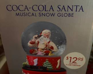 Hallmark Coca-Cola Santa musical snow globe in original box