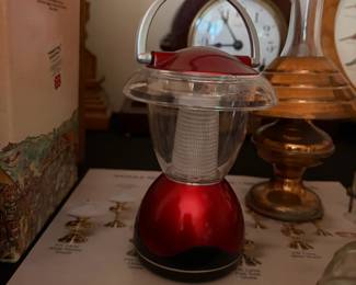 Red glass oil lamp