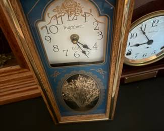 Vintage wood case clocks with pendulum