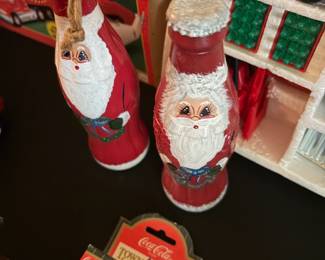 Coca-Cola Santa bottles and Christmas collectibles