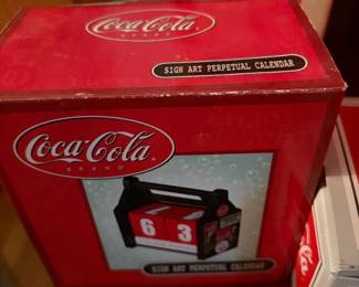 Coca-Cola Sign Art perpetual calendar in original box