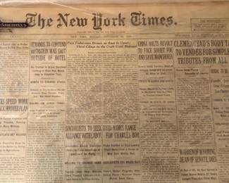 Original November 1929 New York Times newspaper, archived and preserved