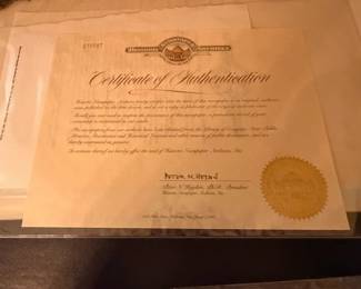 Certificate of authenticity for original historic newspaper