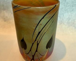 Craig Zweifel "Bleeding Heart" Art glass tumblers