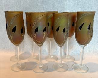 Craig Zweifel "Bleeding Heart" Art glass goblets
