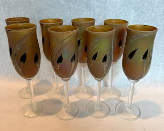 Craig Zweifel "Bleeding Heart" Art glass goblets