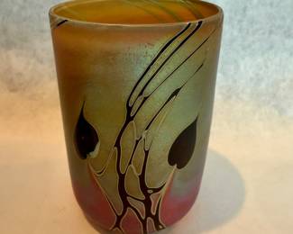 Craig Zweifel "Bleeding Heart" Art glass tumblers