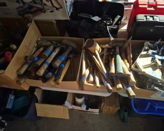 Large selection of hammers