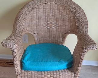 Brown wicker chair 