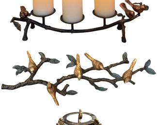 SPI CastIron Centerpiece Wall Plaque, w Godinger SilverPlated Candle Holder