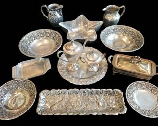 Fine Vintage Silver  Pewter Servingware Wilton Armetale, Wallace,  Arthur Court