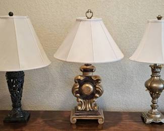 Trio of Vintage Berman  Wescal Table Lamps... Timeless Aesthetics