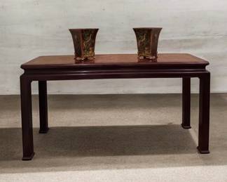 Henredon Chinoiserie Burl Mahogany Console Table... Nice One