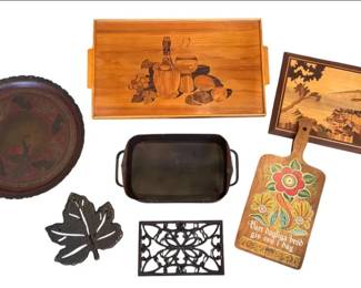 Curated Collection of Vintage  Artisan Metalwork  Wood Home Dcor
