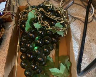 MCM Lucite Grape Swag Hanging Lamp Light Fixture