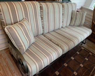 Meadowcraft Iron Patio Glider Couch Sofa, Very Nice
