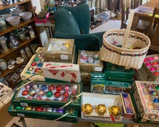Boxes of Vintage Christmas Ornaments