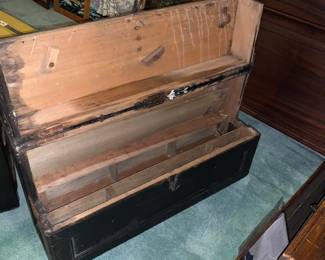 Antique wooden toolbox