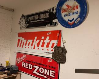Vintage Power Tool Metal Advertising Signs
