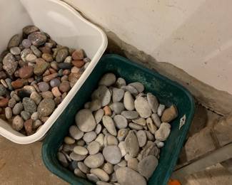 Buckets of Beach Stones and Pebbles