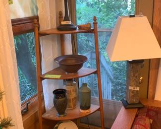 Antique Arts and Crafts Corner Shelf