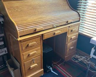 $850 - oak roll top desk