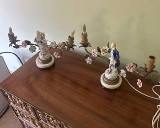 $100 - pair of antique lamps, need work